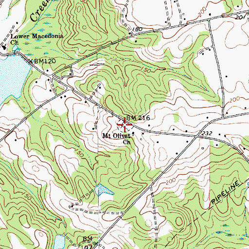 Topographic Map of Mount Olivet Cemetery, SC