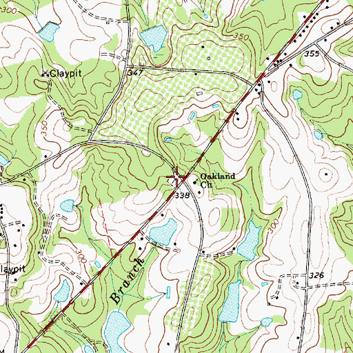 Topographic Map of Oakland Cemetery, SC