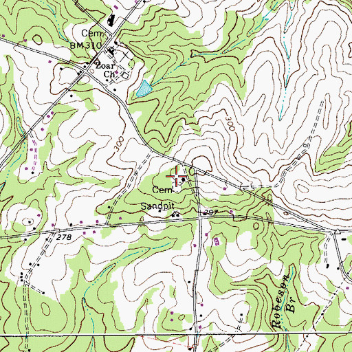 Topographic Map of Pleasant Grove Cemetery, SC