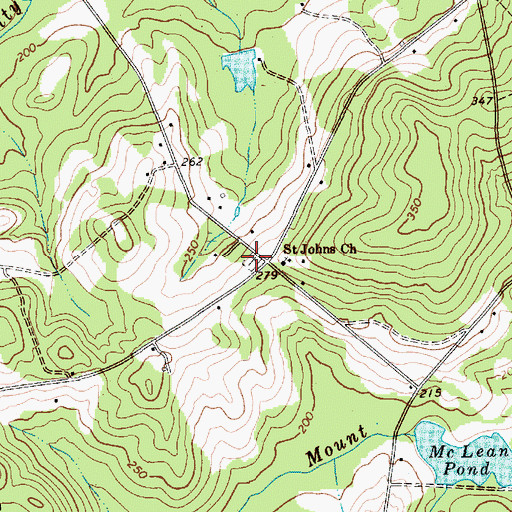 Topographic Map of Saint Johns Cemetery, SC