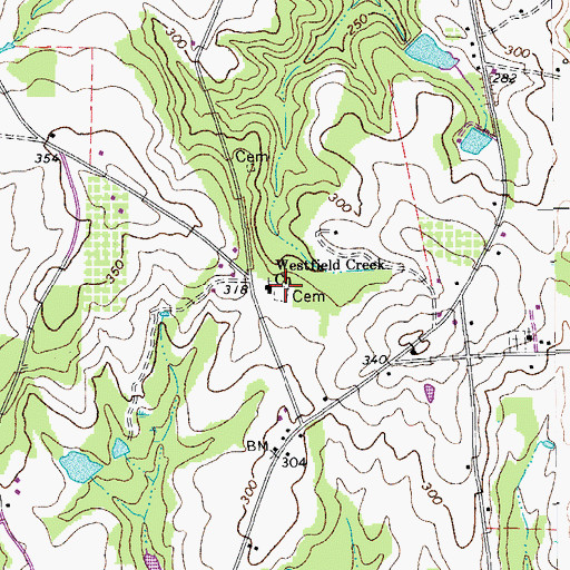 Topographic Map of Westfield Creek Cemetery, SC