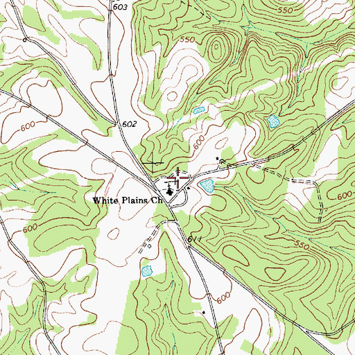 Topographic Map of White Plains Cemetery, SC