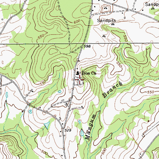 Topographic Map of Zion Cemetery, SC