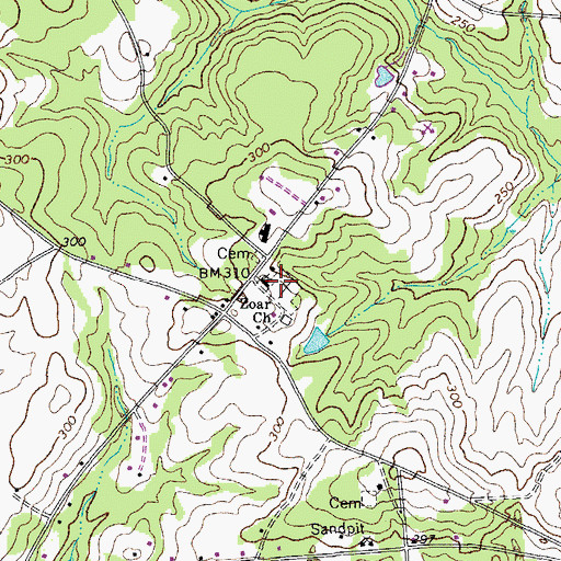 Topographic Map of Zoar Cemetery, SC