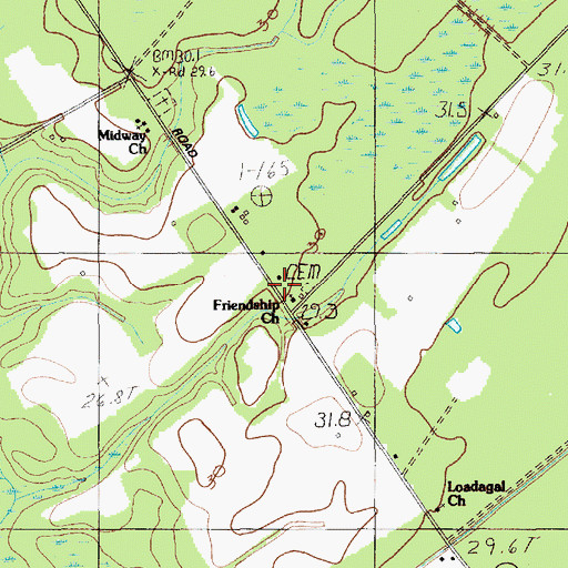 Topographic Map of Loadabar Church (historical), SC