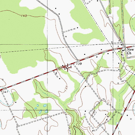 Topographic Map of Oak Grove Church (historical), SC