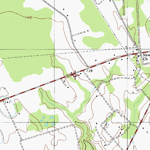 Topographic Map of Oak Grove School (historical), SC