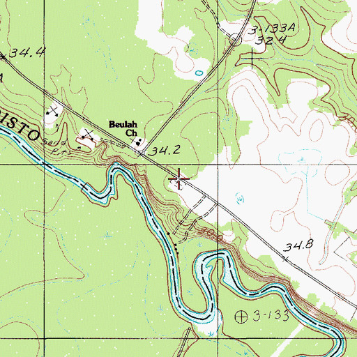 Topographic Map of Beulah Cemetery, SC