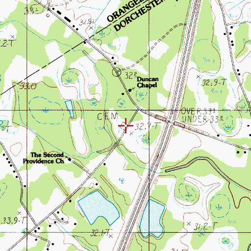 Topographic Map of Duncan Chapel Cemetery, SC