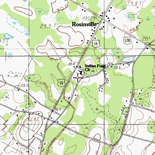 Topographic Map of Indian Ferry Cemetery, SC