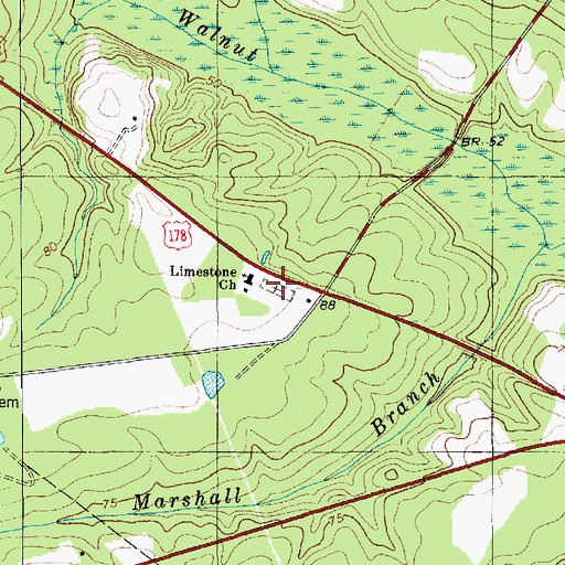 Topographic Map of Limestone Cemetery, SC