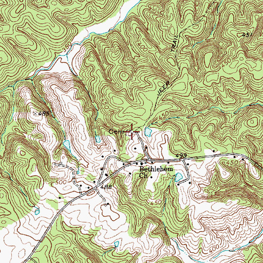 Topographic Map of Bethlehem Cemetery, SC