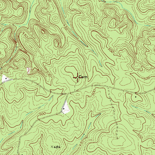 Topographic Map of Castles - Stevenson Cemetery, SC