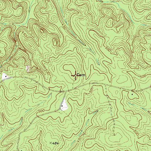 Topographic Map of Castles - Stevenson Cemetery, SC