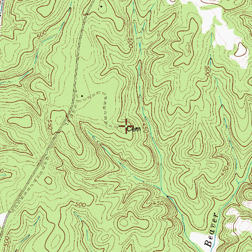 Topographic Map of Coleman Cemetery, SC