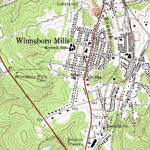 Topographic Map of Church of the Nazarene, SC