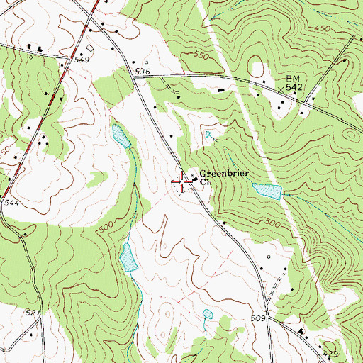 Topographic Map of Greenbrier Cemetery, SC