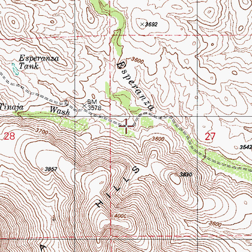 Topographic Map of Tinaja Wash, AZ