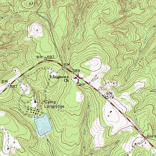 Topographic Map of Longtown Cemetery, SC