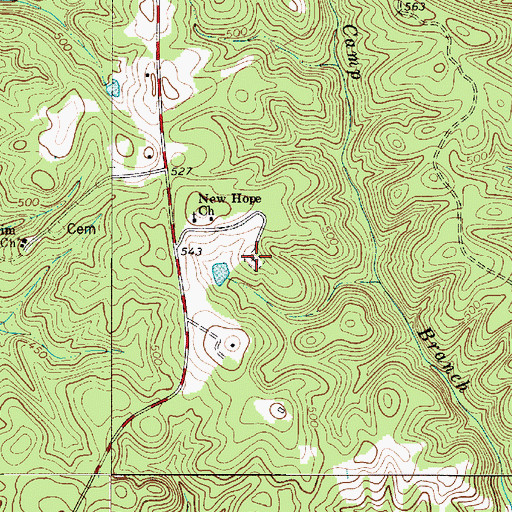 Topographic Map of New Hope Cemetery, SC