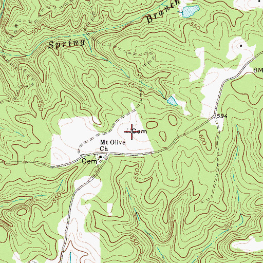 Topographic Map of Roberts Cemetery, SC