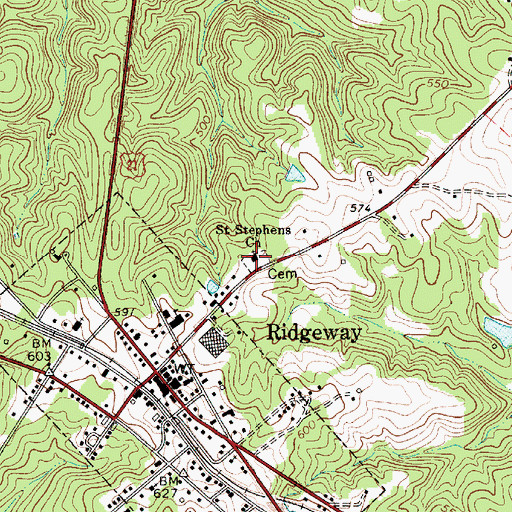 Topographic Map of Saint Stephens Cemetery, SC