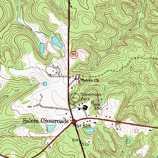 Topographic Map of Salem Cemetery, SC
