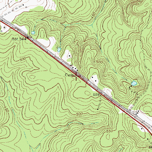Topographic Map of Thomas Woodward Cemetery, SC