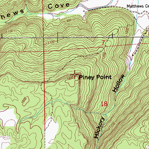 Topographic Map of Piney Point, AL