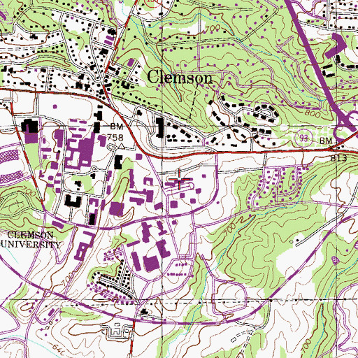 Topographic Map of Barnett Hall, SC