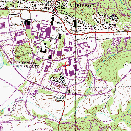 Topographic Map of Barre Hall, SC