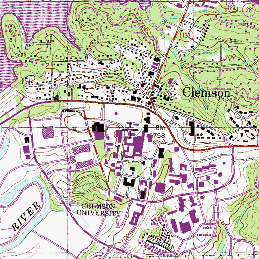 Topographic Map of Bradley Hall, SC