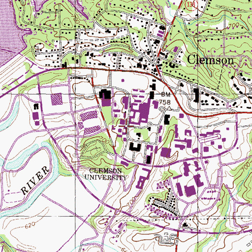 Topographic Map of Cope Hall, SC