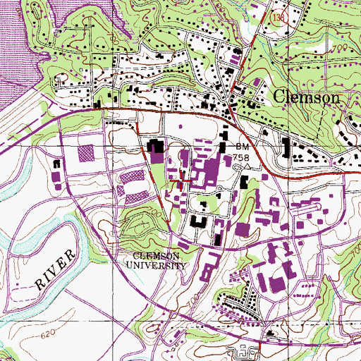 Topographic Map of Dillard Building, SC