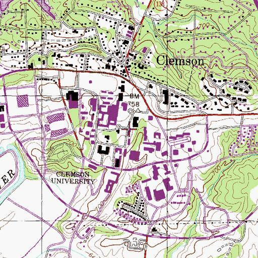 Topographic Map of Hardin Hall, SC