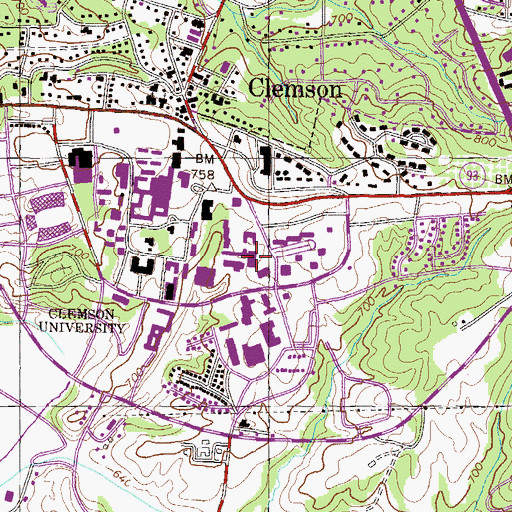 Topographic Map of Jordan Hall, SC