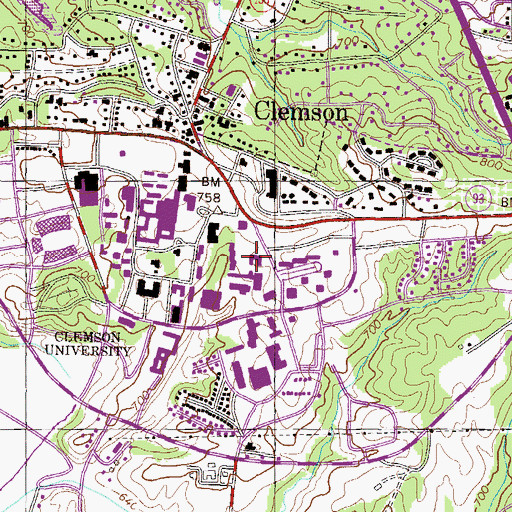 Topographic Map of Long Hall, SC