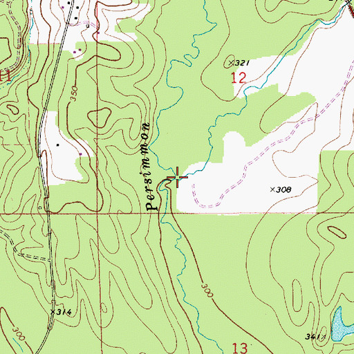 Topographic Map of Piney Woods Creek, AL