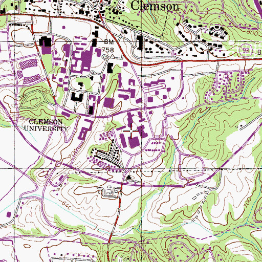 Topographic Map of McGinty Mall, SC