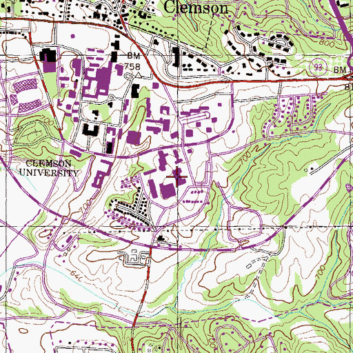 Topographic Map of Newman Hall, SC