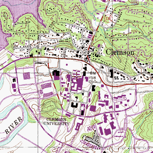 Topographic Map of Norris Hall, SC