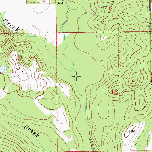 Topographic Map of Piney Woods Creek, AL