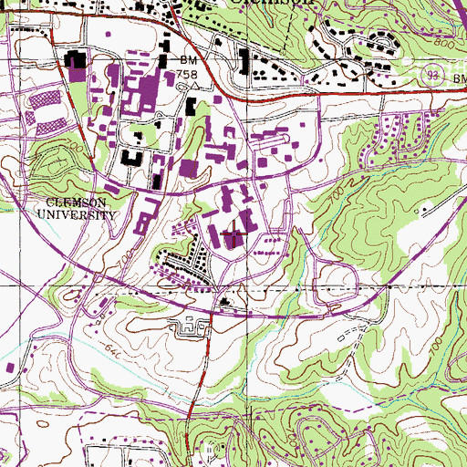 Topographic Map of Poole Agricultural Center, SC