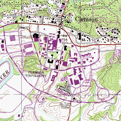Topographic Map of Rhodes Engineering Center, SC