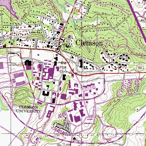Topographic Map of Sikes Hall, SC