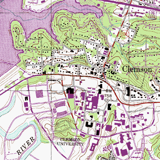 Topographic Map of Sloan Tennis Center, SC