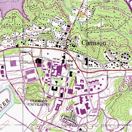 Topographic Map of Tillman Hall, SC