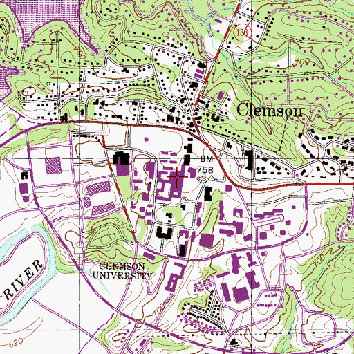 Topographic Map of University Union, SC