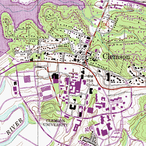 Topographic Map of Wannamaker Hall, SC