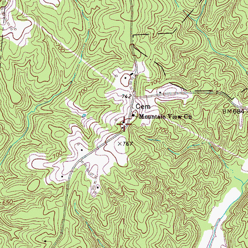 Topographic Map of Mount View School (historical), SC
